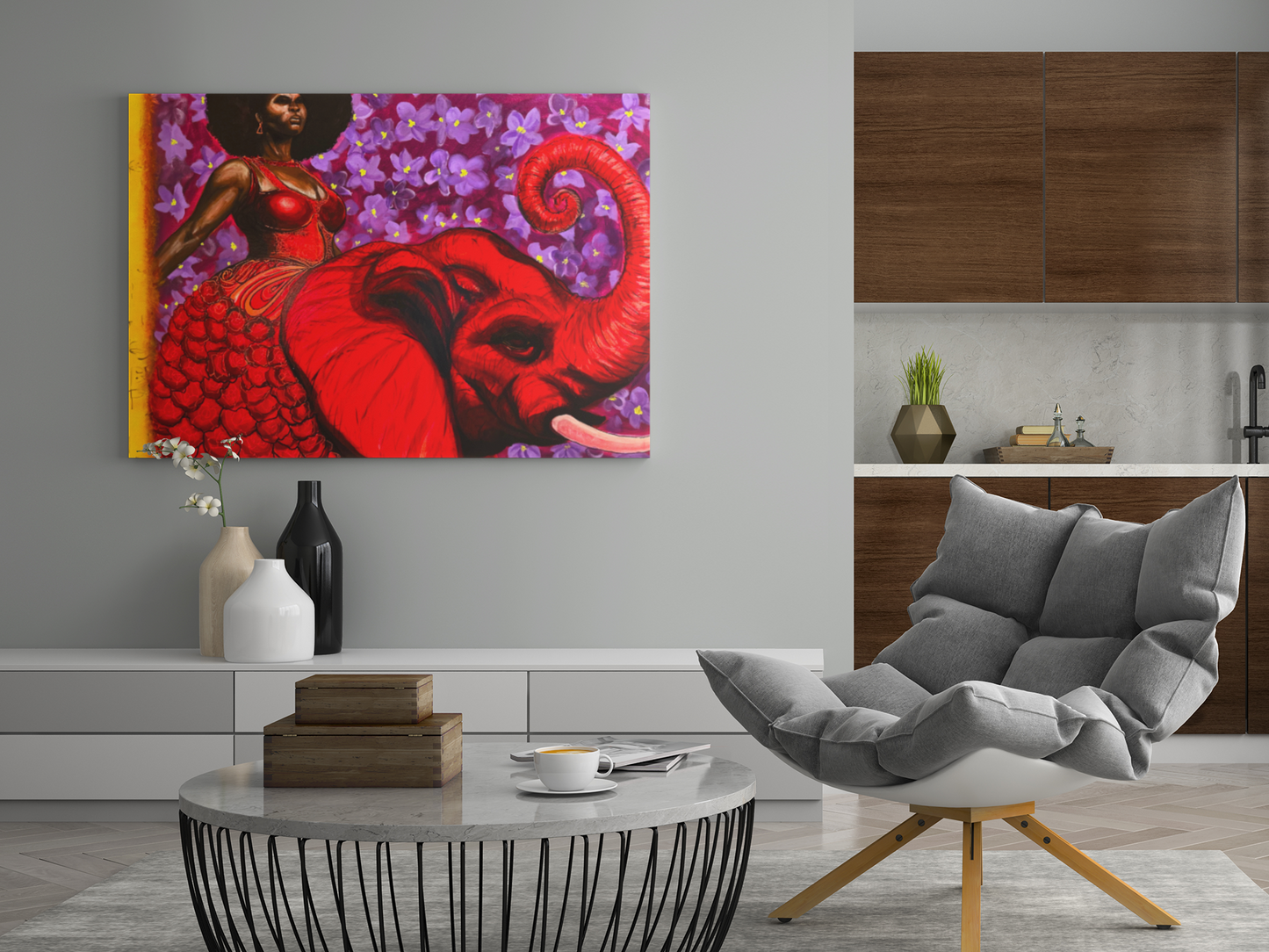 African violet" Gallery Canvas 36″ x 24″